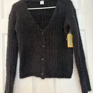 Thereabouts Girls Black Cardigan Sweater Classic Knit large plus